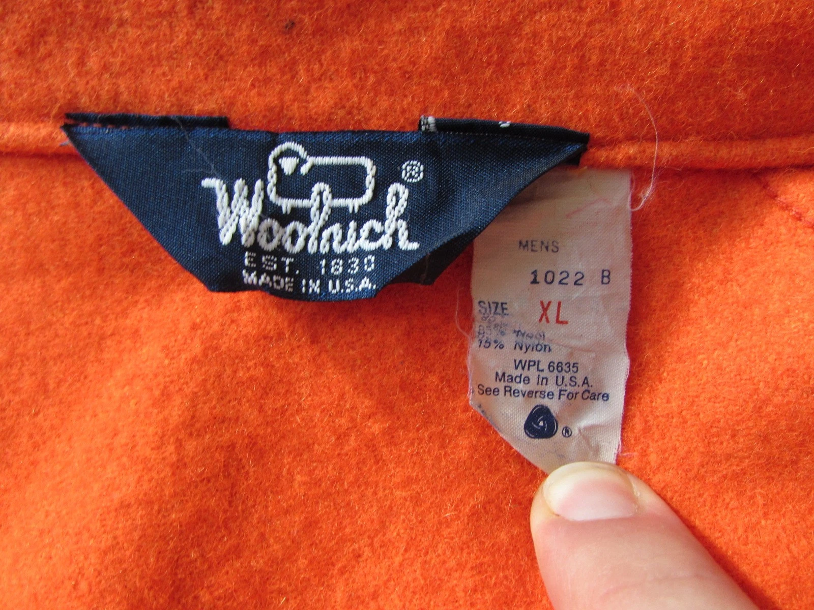 Vintage Woolrich Hunter Orange Wool Full Zip Jacket - USA - Size XL image 4
