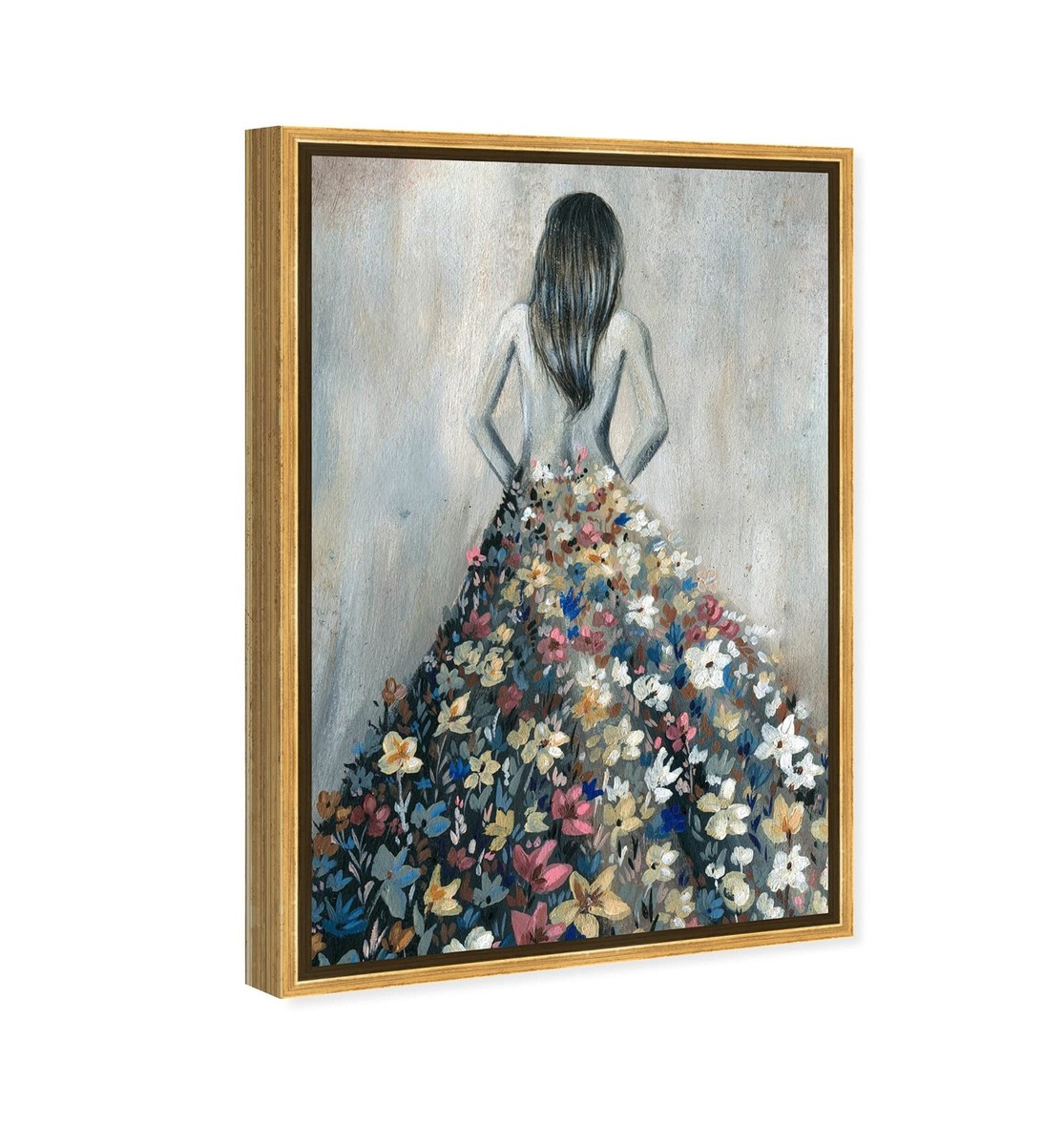 Oliver Gal Girl with Flower Thoughts Canvas Print Wall Art for