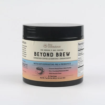 Live Conscious Beyond Brew Mushroom Coffee 7-in-1 Cacao Energy/focus/Gut/Mental-