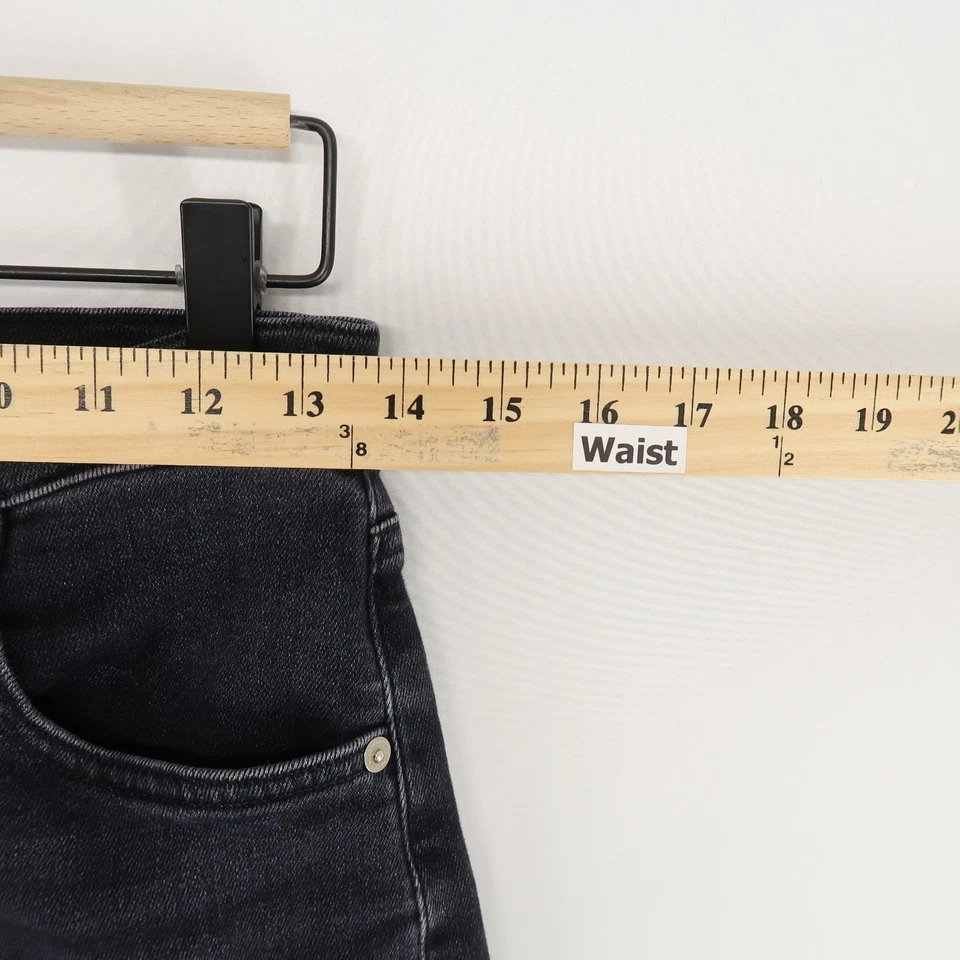 Pantalones de mezclilla cortos Citizens Of Humanity Lyra pierna ancha para mujer 26 negros dobladillo deshilachado elástico Foto 4 de 4