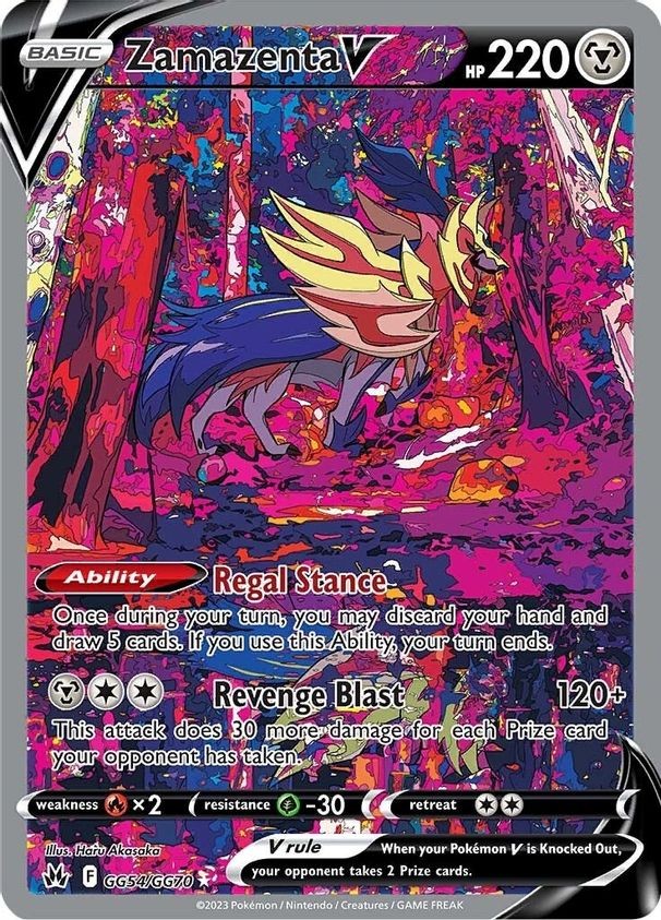 Zamazenta V - GG54/GG70 - Pokemon Crown Zenith Galarian Gallery Ultra Card NM
