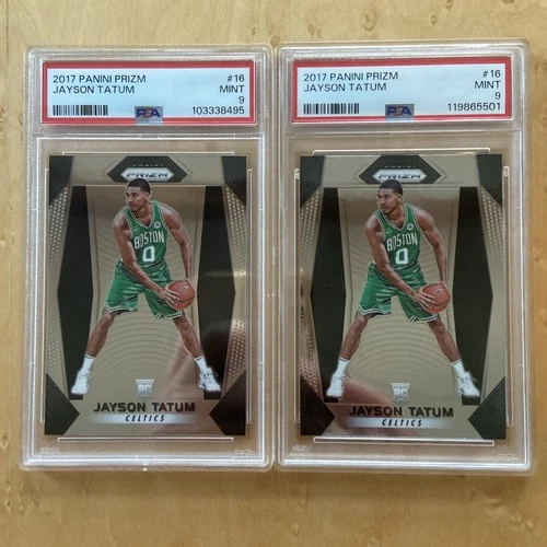 2017 Prizm Jayson Tatum PSA 9 Mint 2 Card Lot Rookie Cards RC #16
