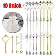 10 x Metallstange Mittellochausstech 2 bis 3 Etagere Etage Tortenständer Deko