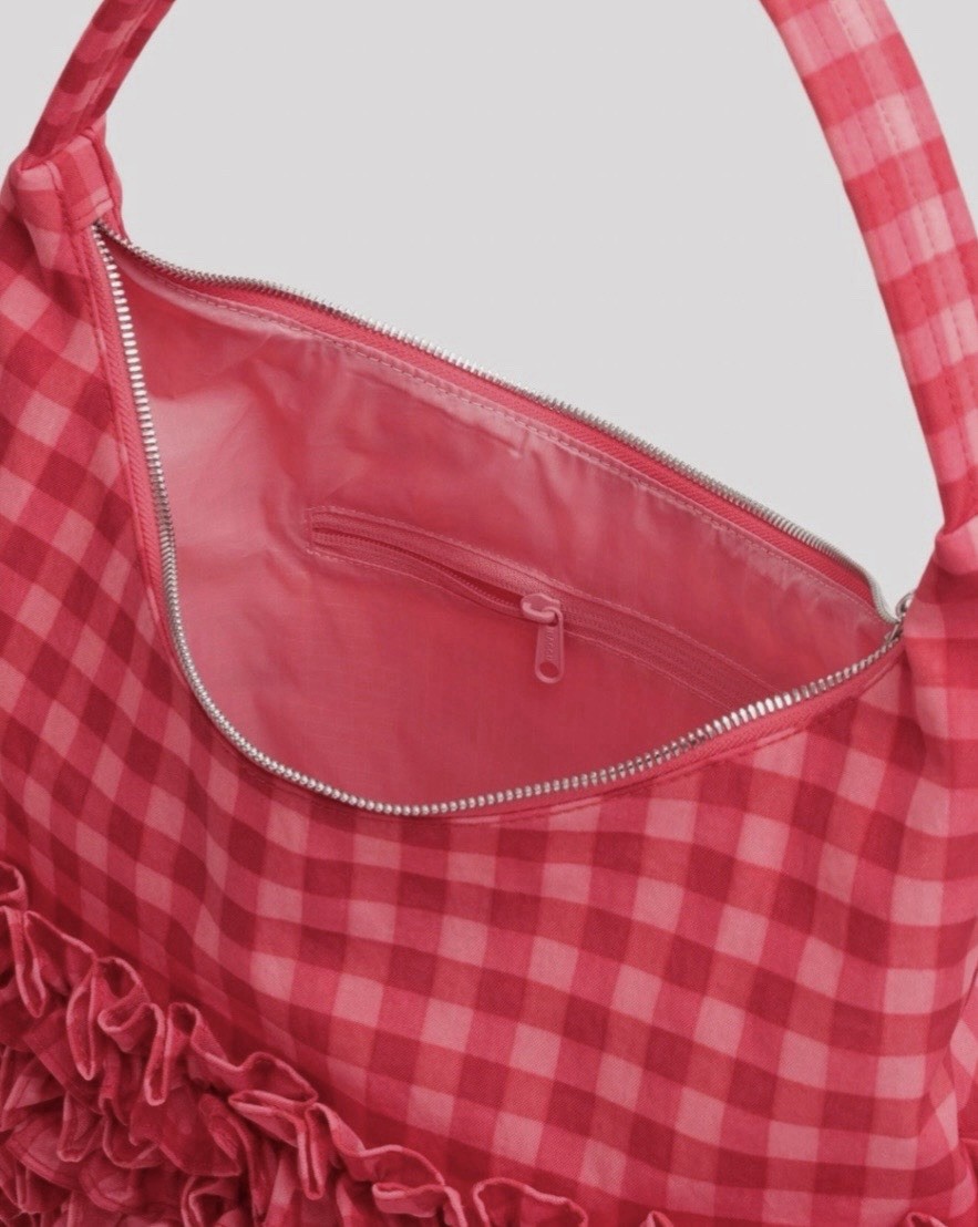 BAGGU X Molly Goddard Ruffle Shoulder Bag Ruby Gingham SOLD OUT