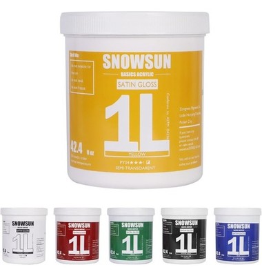 Acrylic Paint 6 Colors 1L/42.4 fl oz white,carbon black,red,yellow,green,blue