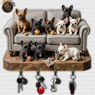 Wand Schlüsselanhänger 30cm - Bulldog Sofa Organizer 2D 4 Haken Eingang
