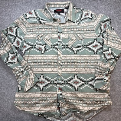 Rock&Roll Cowboy mens XXL Shirt Aztec Western Pearl Snap Ranch Rodeo Wear