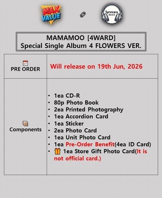 MAMAMOO 4WARD Special Single Album 4 FLOWERS Ver/CD+Book+2 Photo+4