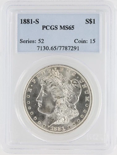 1881-S Morgan Silver Dollar PCGS MS65 S$1 San Francisco Minted No Reserve