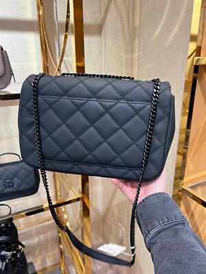 Tory Burch Authentic Willa Matte Shoulder Bag Black 149681 NWT