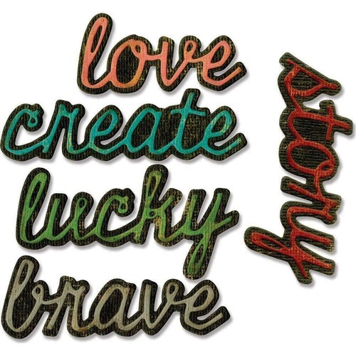 Sizzix Thinlits Shadow Script #1 #662684 set 10 pezzi design Tim Holtz nuovo - Foto 2 di 5