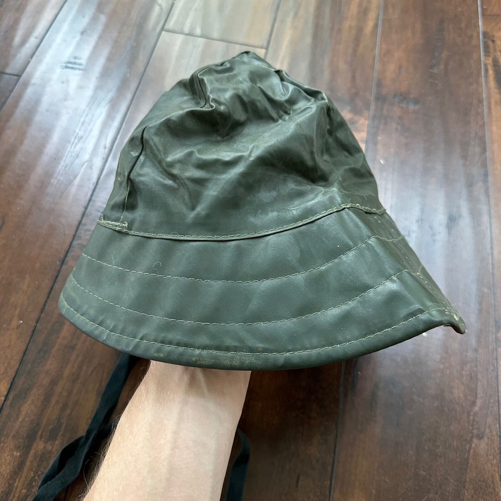 US WW2 USN Navy Foul Weather Rubberized Rain Deck Boonie Hat Hap WWII 40s