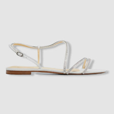  625 Alexandre Birman Women's White Alana Crystal Sandal Shoes EU 36.5/US 6.5