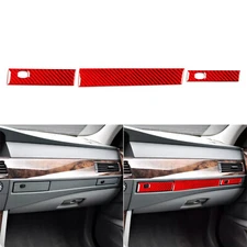 Red Carbon Fiber Co-pilot  Water Cup Holder Cover For BMW 5 Series E60 2004-2010