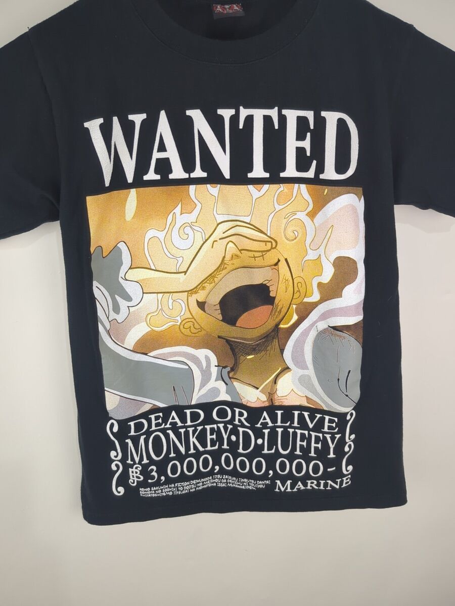 One Piece Wanted Monkey D Luffy T Shirt Rock Star JG Black One Piece Wanted Monkey D Luffy T Shirt Rock Star JG Black