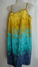 NINE WEST Multicolor 100% Silk Spaghetti Strap Dress sz.8 NEW