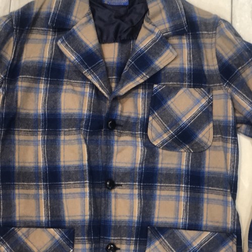 Vintage 90s Mens Small Pendleton Brown Plaid 100% Virgin Wool Blazer Jacket USA - Picture 2 of 10