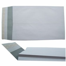 125 x &Uuml;bergro&szlig;e A4 C4 wei&szlig;e Zwickel selbstklebend erweiterbar Umschl&auml;ge 250 x 350 mm