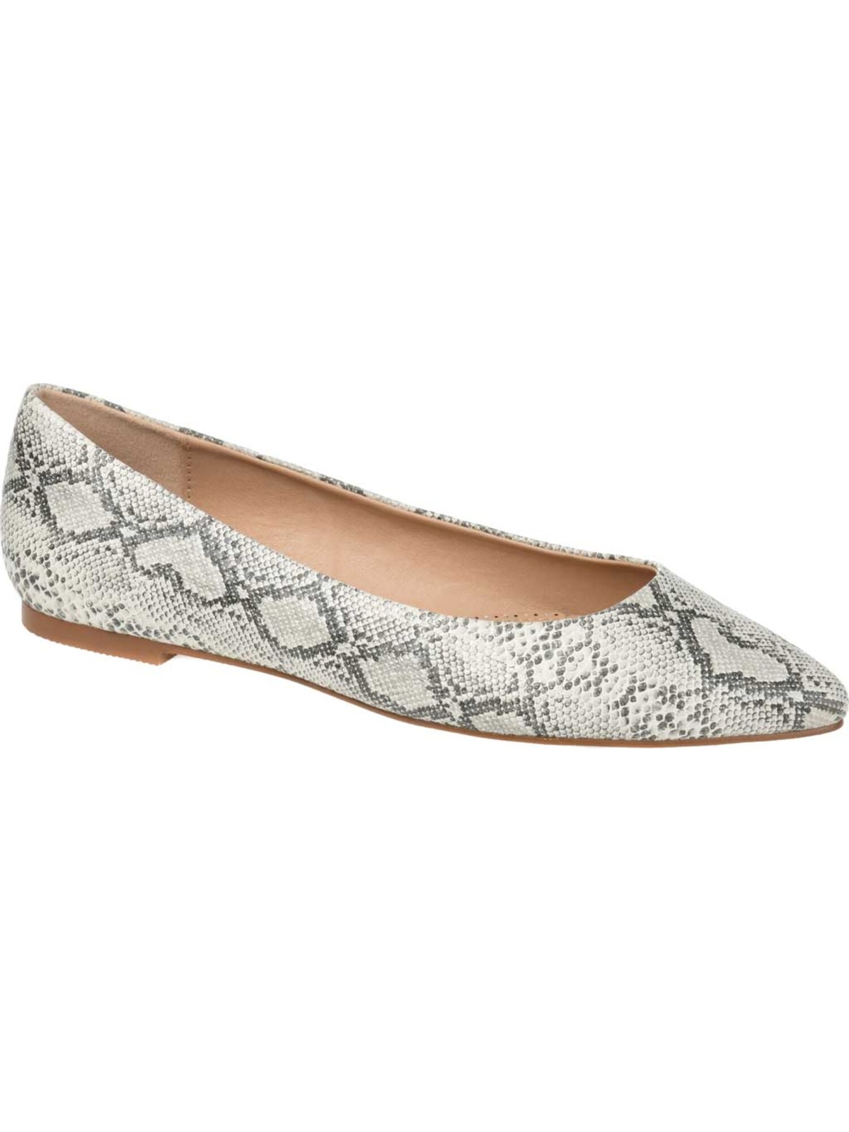 Женские балетки-слипоны с миндальным носком и белой змейкой Moana из коллекции JOURNEE, 9 М