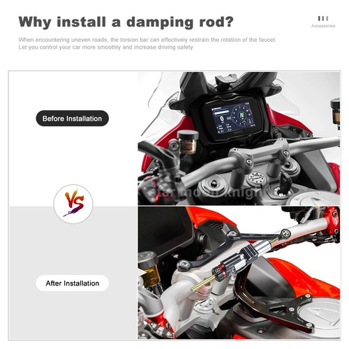 For Ducati Multistrada V4S 2021-2024 Motorcycle Steering Stabilizer Damper Kit - Picture 5 of 30