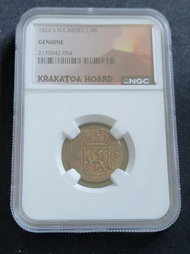 1826 S N.E. Indies 1/4S Cent - KRAKATOA VOLCANO HOARD COIN - NGC Genuine