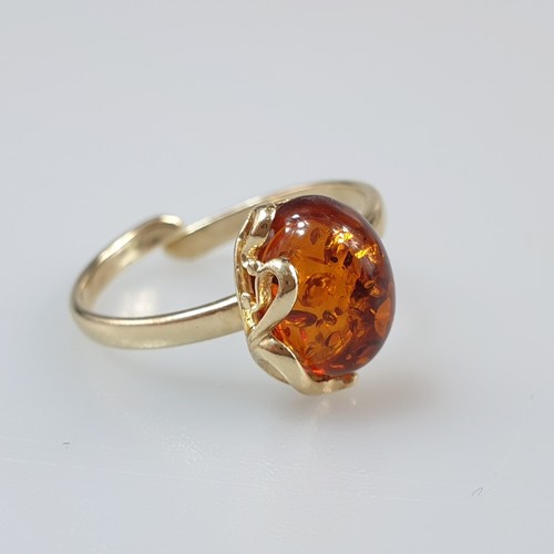 Edelstein Ring Kristall Verstellringe Baltischer Bernstein Neu Klein Gold Paltes Silber - Bild 6 von 7