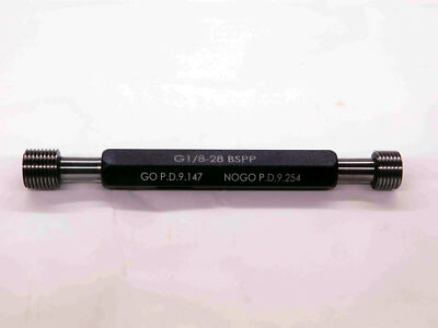 NEW G 1/8 28 BSPP PIPE THREAD PLUG GAGE .125 GO NO GO PD'S = 9.147 & 9.254 G1/8