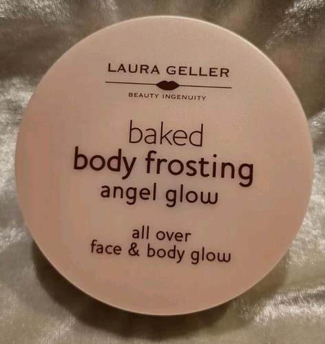 LAURA GELLER Baked Body Frosting All Over Face Body ANGEL GLOW w/puff .85 oz