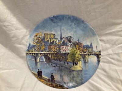 Three plates of Paris Landmarks painted by Louis Dali - D'Arceau & Fils Limoges