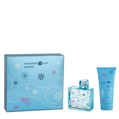 MANDARINA DUCK CUTE BLUE FOR WOMEN  3.4 OZ EDP SPRAY + 6.7 OZ BODY LOTION.