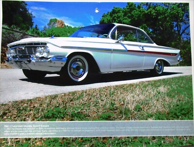 1961 Chevrolet Impala 2 dr ht car print (white) | eBay