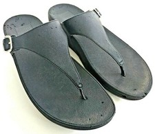 Fitflop The Skinny Deluxe Womens Size 9 Black Slippers Flip Flop Thong Sandals