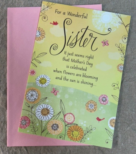 Happy Mother's Day Card w/ Envelope ~ For A Wonderful Sister