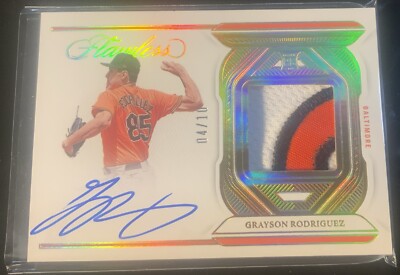 2023 Panini Flawless Grayson Rodriguez 3-Color Patch Hard Signed Auto Rookie /10