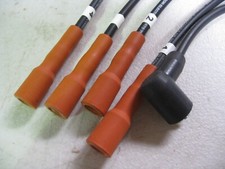 FORD MK2 RS2000,MK2 MEXICO, 7mm BLACK MAGNECOR HT LEADS SET , ORANGE CAPS,PINTO