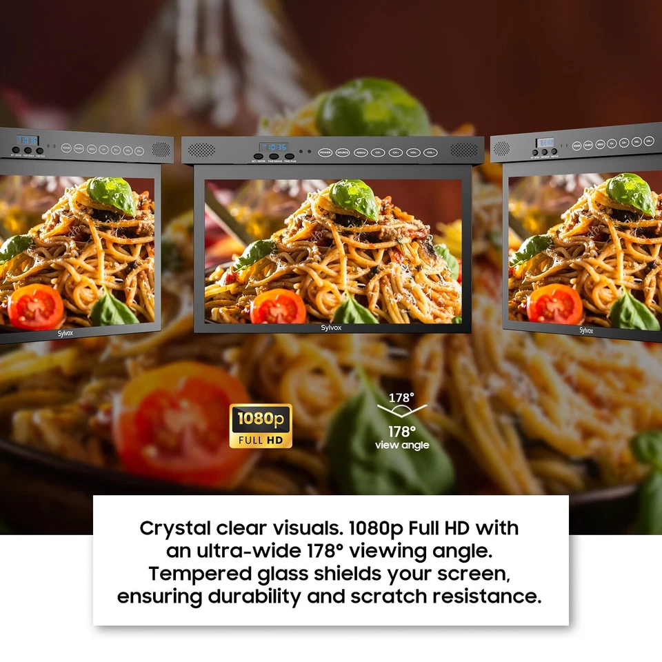 Sylvox 15.6 inch Under Cabinet TV 1080P Kitchen TV Built-in App Smart RV TV - Image 4 of 4