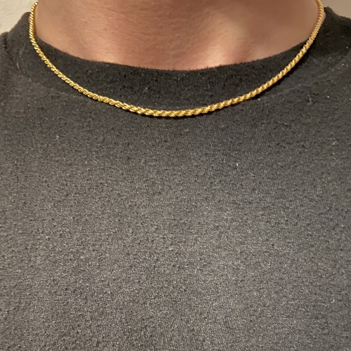 Stunning 14k Gold Vermeil Rope Chain Necklace – 20 Inch Length, 2mm Thickness
