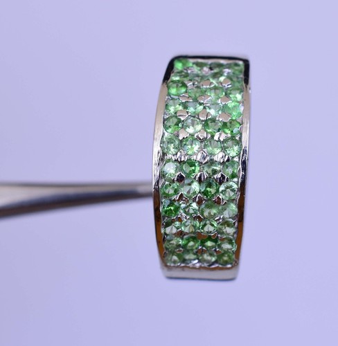 Unheated Round Peridot 1.00 mm 925 Sterling Silver Ring Size 7 Certified ring - Picture 7 of 14