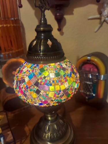 Handmade Stained Glass /Turkish Mosaic Table Lamp Mosaic Lamp, Free Shipping. - Picture 7 of 10