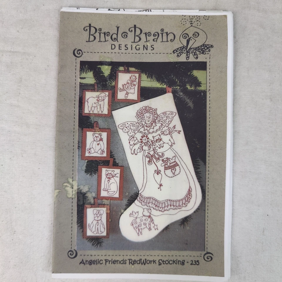 Angelic Friends Stocking Christmas Seasonal Holiday Stitchery Template 16" Tall - Image 4 of 4