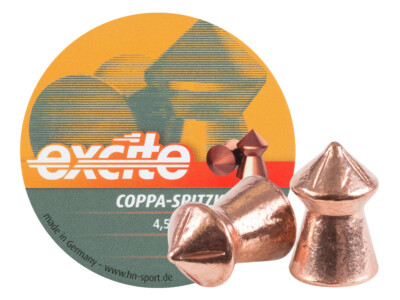 H&N Excite COPPA-SPITZKUGEL 500 Count POINTED 4.5mm .177 Caliber Pellets GERMANY