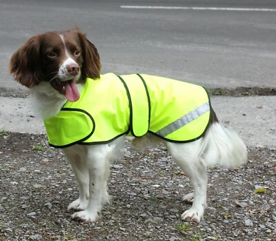 FACTORY SECOND - SAFETY DOG COAT REFLECTIVE HI-VIS. MADE IN THE UK