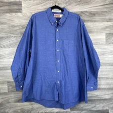 Red Kap Shirt Mens 34 Blue Western Long Sleeve Cowboy Work Button Down Collared