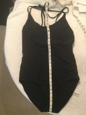 Athleta NWT LT L Tall Keyhole One Piece 1pc Swimsuit 511635 Black 12 14