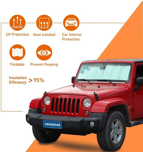 Parabrisas Parasol Protector Térmico Alfombrilla para Jeep Wrangler Rubicon Sahara TJ JK a - Imagen 7 de 7