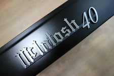 For McINTOSH MC40 AMPLIFIER LOGO EMBLEM BADGE BLACK+BRUSHED - REPRODUCT DIY