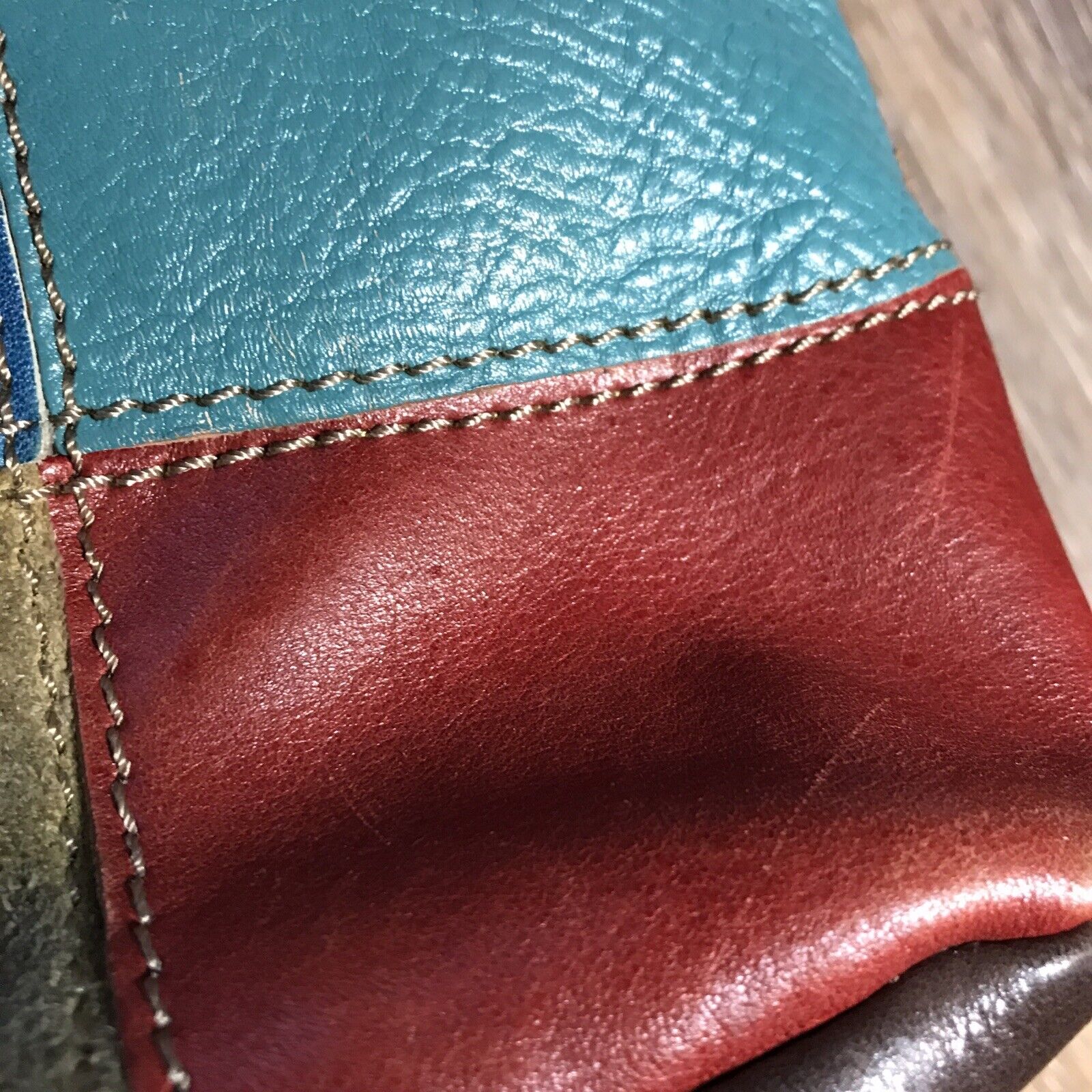 Vintage Pelle Studio Leather Patchwork Bag / Purse - image 24