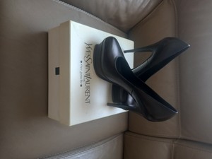 Yves saint laurent tribute cuir noir chaussure femme talon poiture 40,5 |  eBay