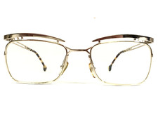 Vintage la Eyeworks Eyeglasses Frames FABIO 451 Shiny Gold Eyebrows 52-20-130