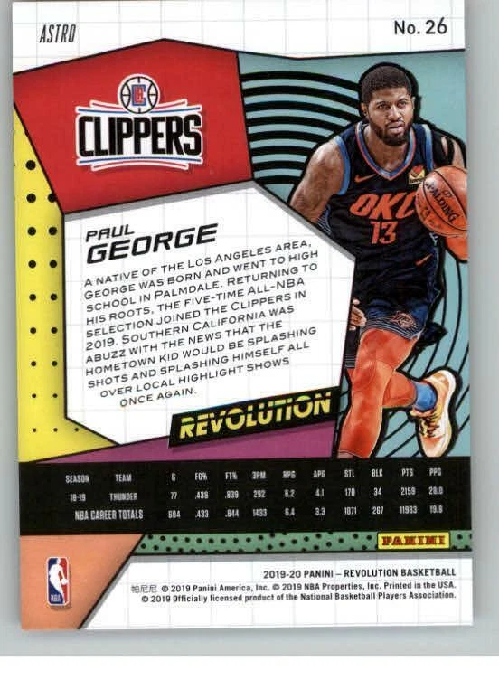 2019-20 Panini Revolution Astro #26 Paul George (ref 131989) - Image 2 of 2